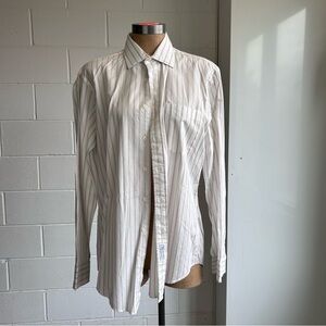 CHRISTIAN DIOR STRIPED MONOGRAM BUTTON UP